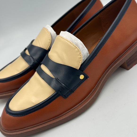 Franco Sarto Shoes - Franco Sarto Edith 2 Loafers Sz 7 Colorblock Preppy Luxe Officecore Brown Navy